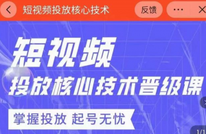 2022最新短视频广告投放核心技术课-欢迎访问本站