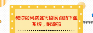 代刷网站搭建教程：教你如何搭建代刷网自助下单系统【附源码】-欢迎访问本站